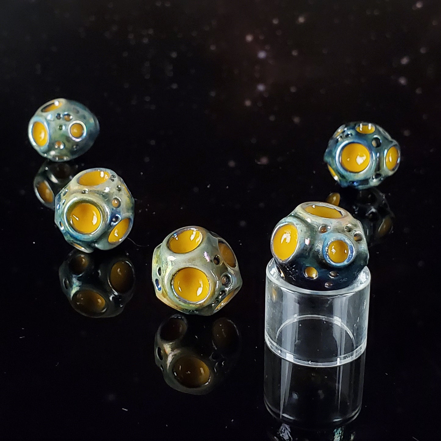 Asteroid - Metalic Blue/Green & Yellow Slurper Cap